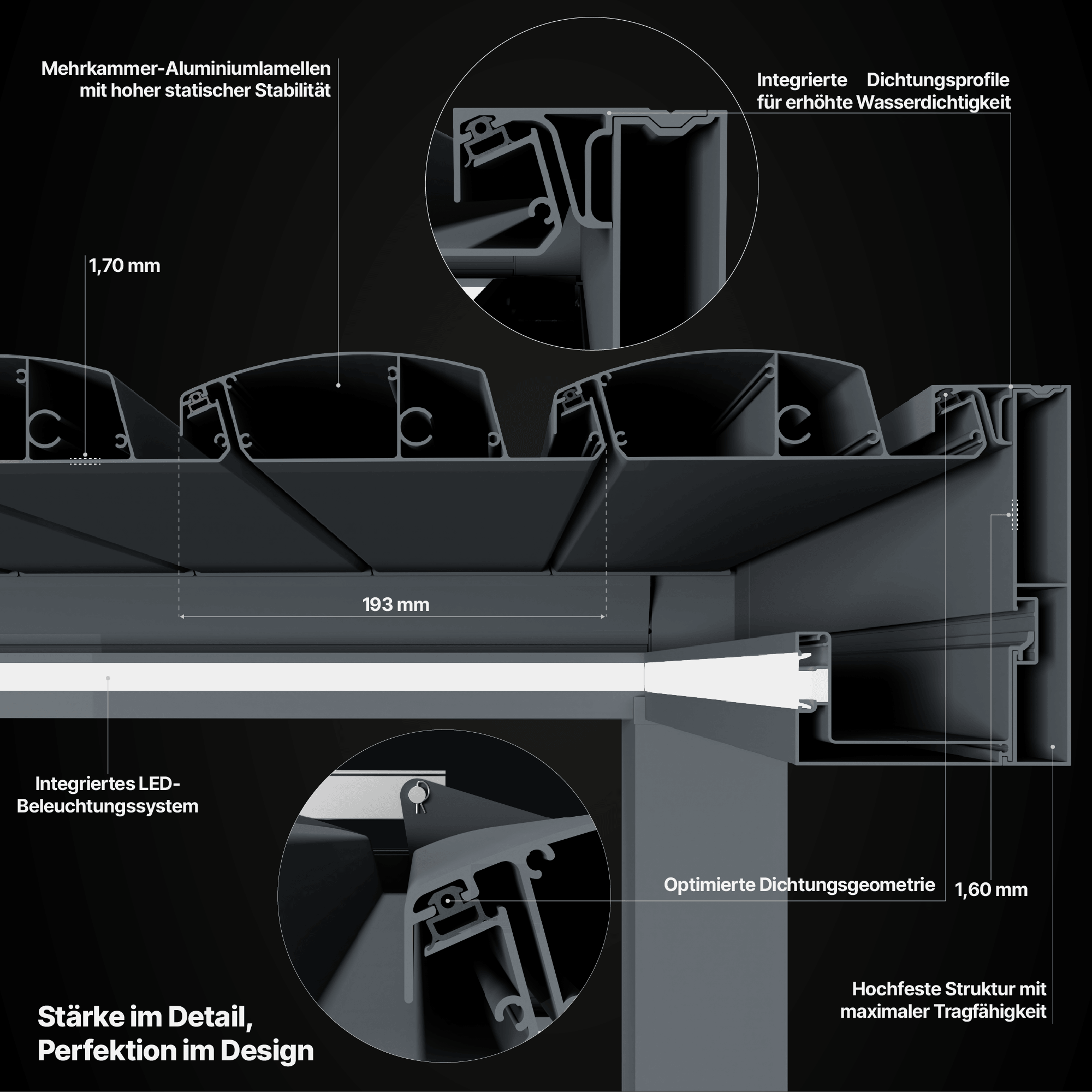 HUUN Pergola Equa, Lamellendach elektrisch mit LED – Bild 2